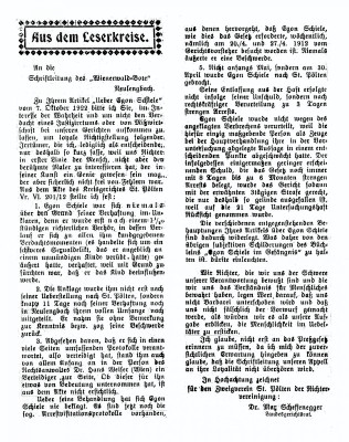Leserbrief zur Affaire von Neulengbach, © IMAGNO/Austrian Archives