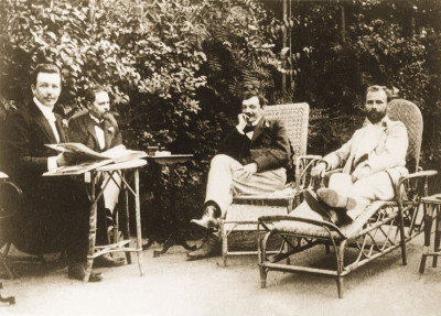 Joseph Maria Olbrich, Kolo Moser und Gustav Klimt im Garten, © IMAGNO/ÖNB