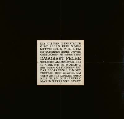Partezettel für Dagobert Peche, © IMAGNO/Austrian Archives