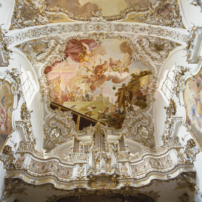 Orgel und Deckenfresken in der Klosterkirche, © IMAGNO/Gerhard Trumler