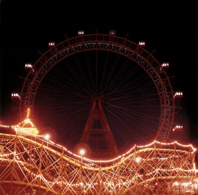 Das Riesenrad in Wien bei Nacht, © IMAGNO/Franz Hubmann