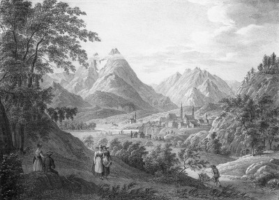 Salzburg. Die Stadt Berchtesgaden mit dem Watzmann, © IMAGNO/Austrian Archives