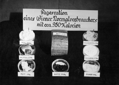 Tagesration eines Wiener Normalverbrauchers im Jahr 1946, © IMAGNO/Austrian Archives