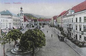 Hauptplatz von Leoben um die Jahrhundertwende