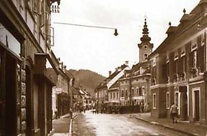 Alte Ansicht von Trofaiach, die Hauptstraße um 1900