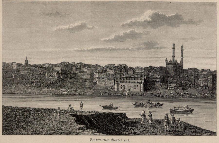 Illustration Benares vom Ganges aus