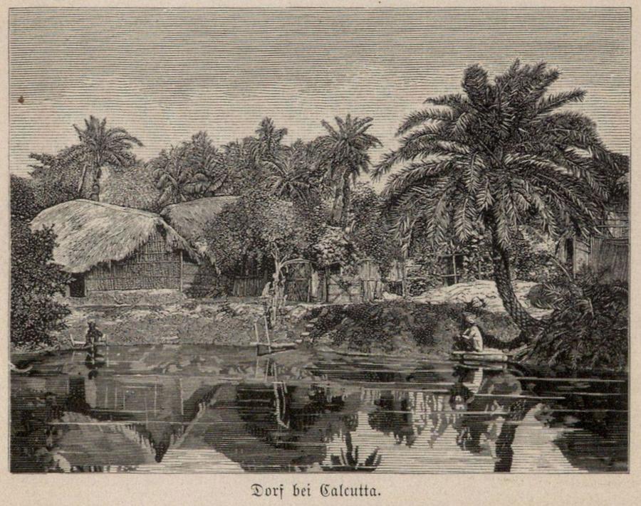 Illustration Dorf bei Calcutta