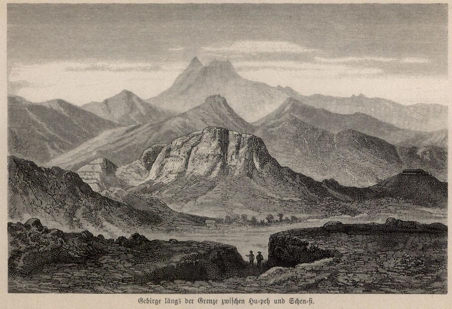 Illustration Gebirge längs der Grenze zwischen Hu-peh und Schen-si