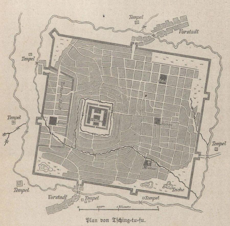 Illustration Plan von Tsching-tu-fu