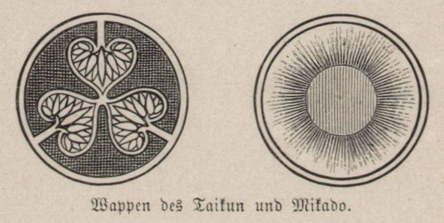 Illustration Wappen des Taikun und Mikado