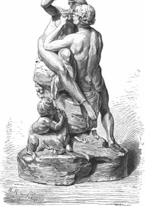 Illustration Faun und Nymphe