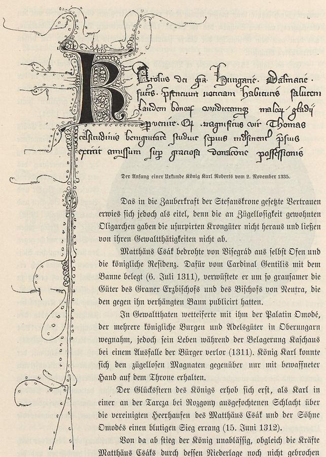 Illustration Urkunde König Karl Roberts