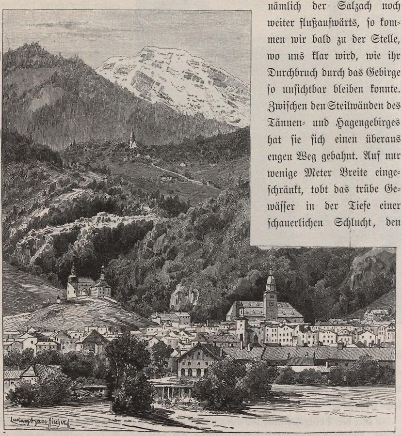 Illustration Hallein mit Dürrenberg