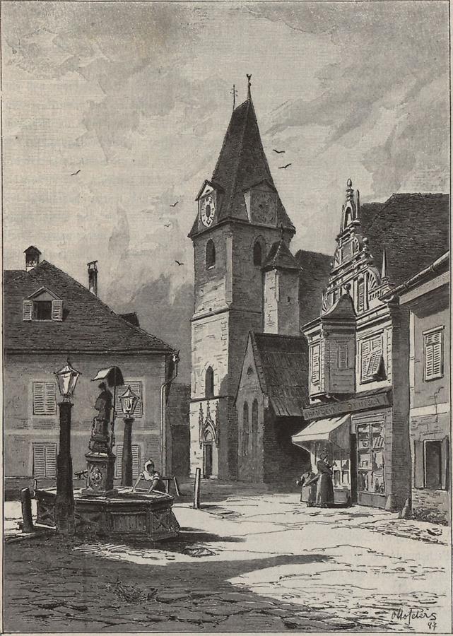 Illustration Kirchplatz zu Krieglach