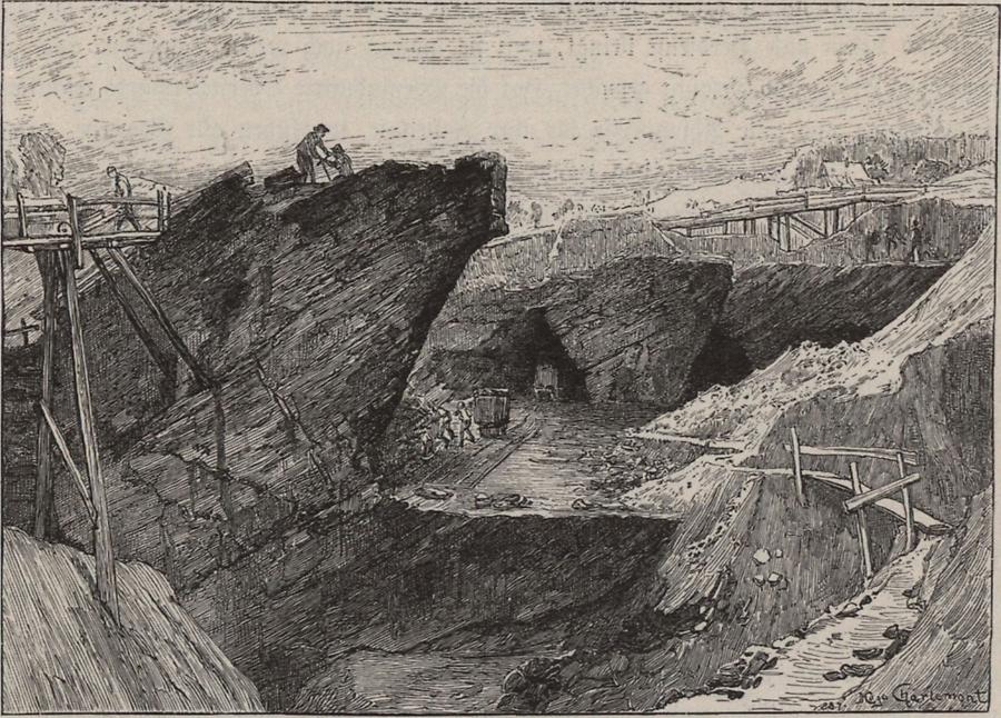 Illustration Kohlen-Tagbau Gradenberg