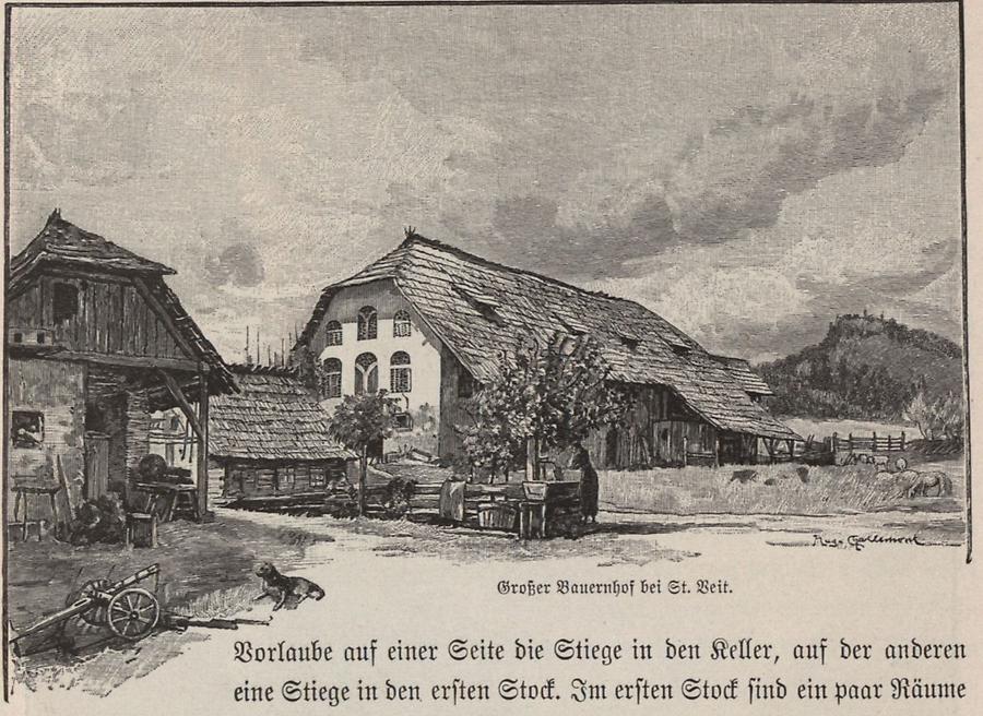 Illustration Bauernhof bei St. Veit