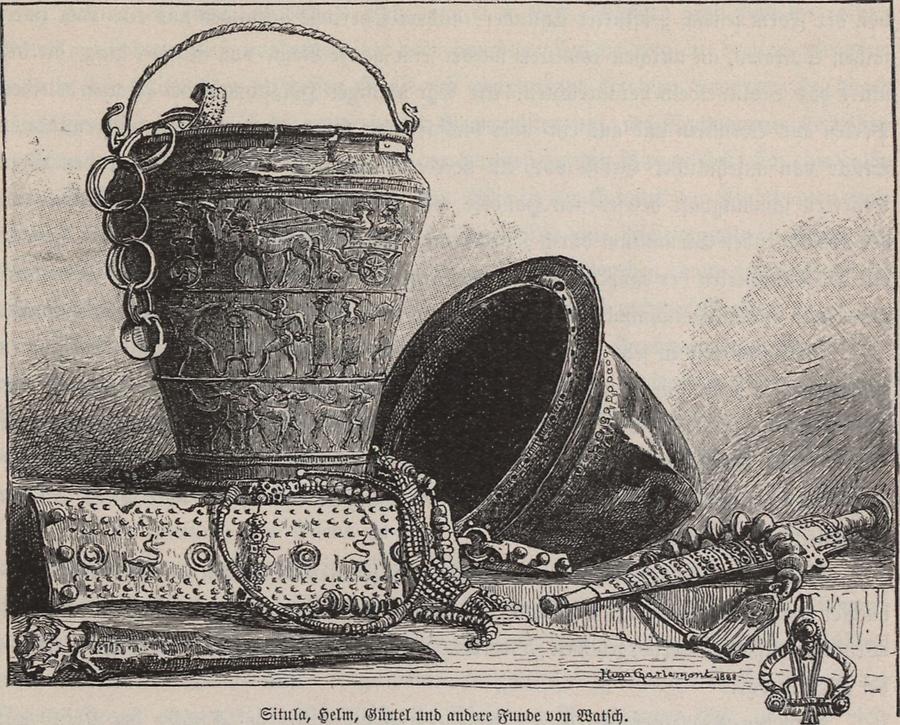 Illustration Situla, Helm, Gürtel Watsch