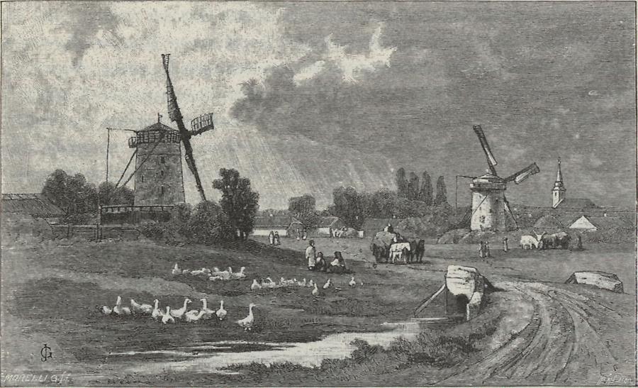 Illustration Windmühlen