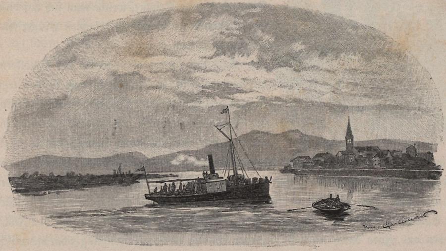 Illustration Postdampfer auf der Narenta