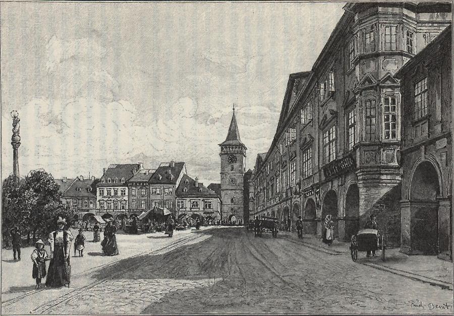 Illustration Marktplatz von Gitschin