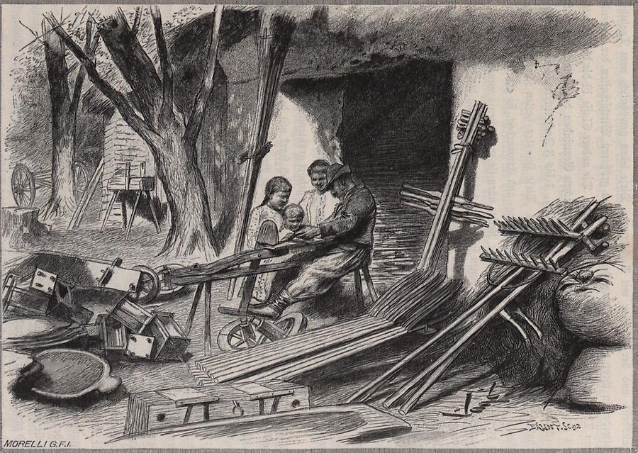 Illustration Holzindustrie im Bakony
