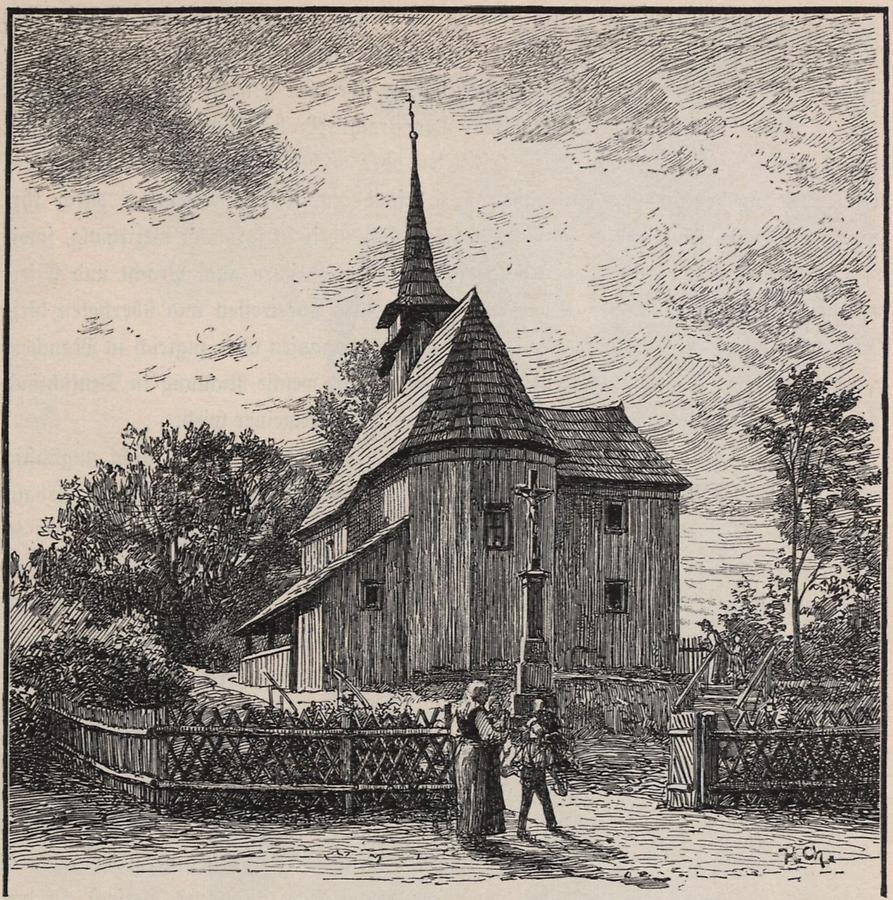 Illustration Holzkirche in Hohendorf