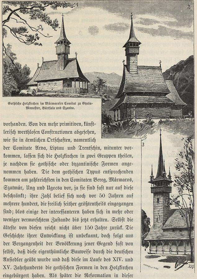 Illustration Gotische Holzkirchen
