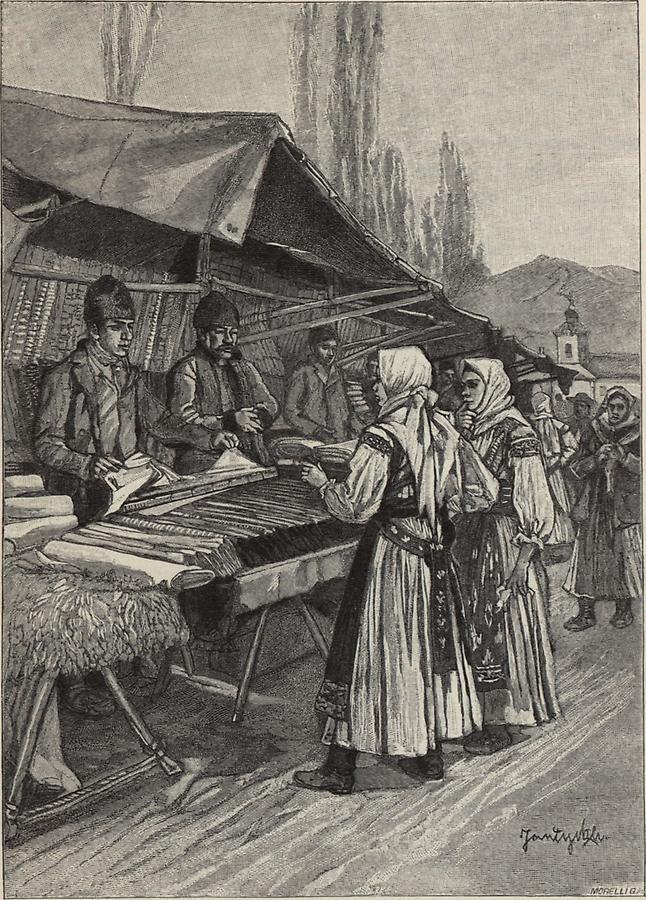 Illustration Slovakische Linnenhändler