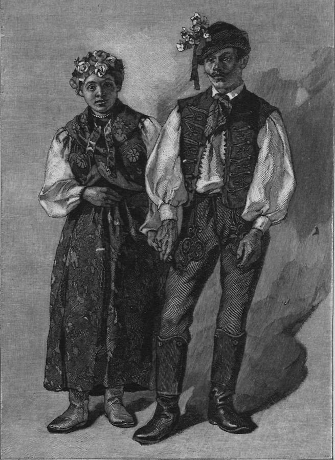 Illustration Ungarisches Brautpaar
