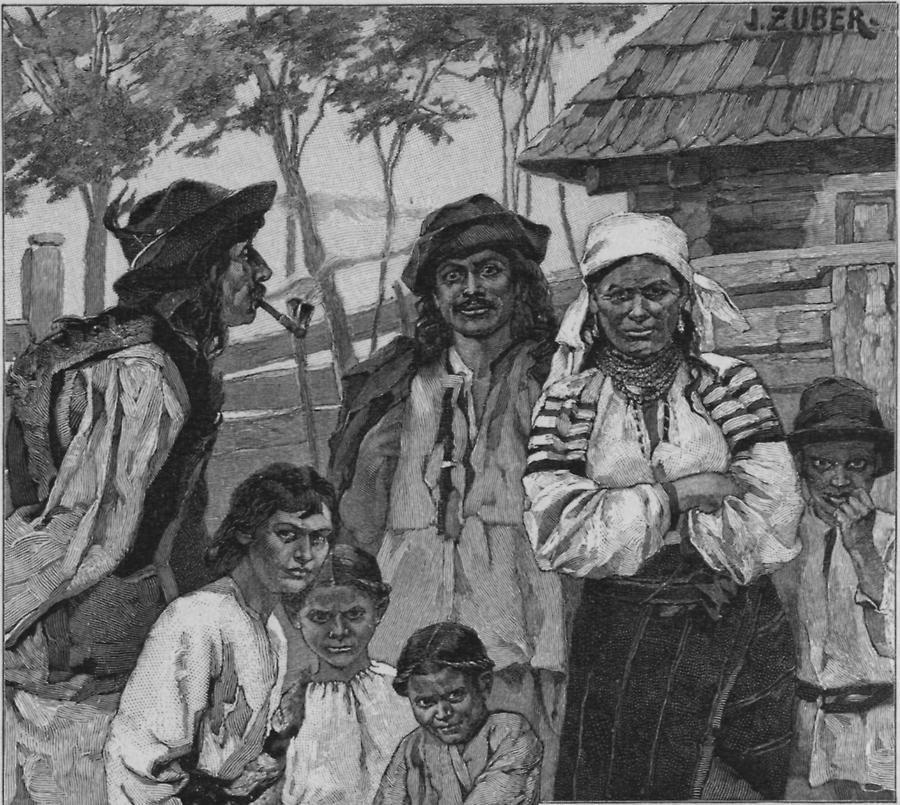 Illustration Zigeunerfamilie aus Wulewa