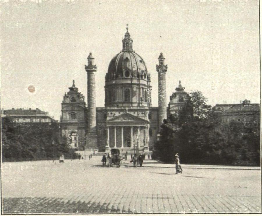 Illustration Karlskirche in Wien von Fischer von Erlach d ält