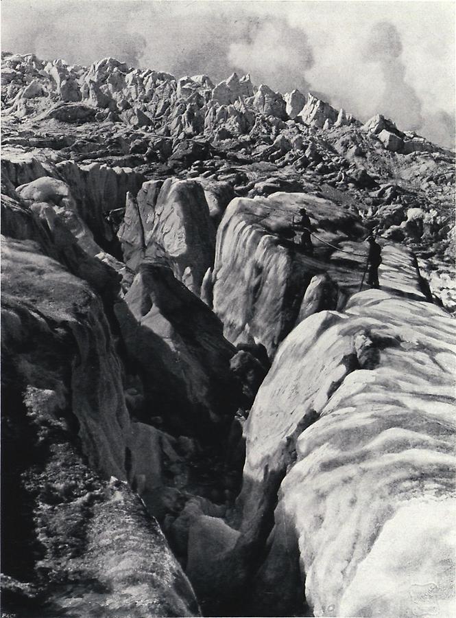Illustration Gletschermarsch über die Gefrorene Wand (Turer Ferner)