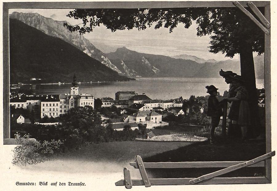 Illustration Gmunen: Blick auf den Traunsee