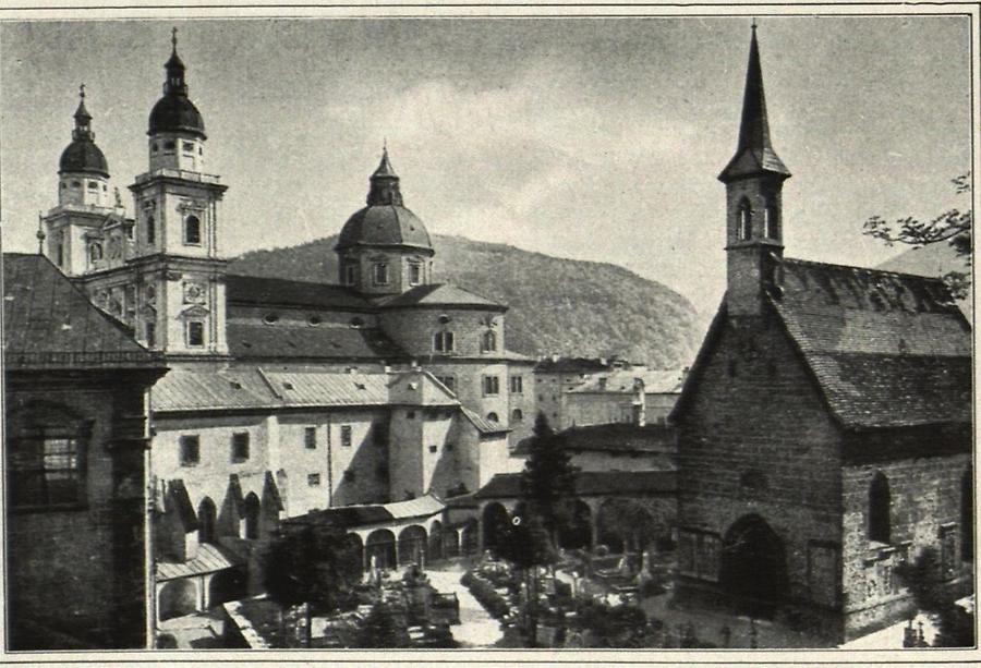 Illustration Salzburg. St Petersfriedhof, Dom und Margarethenkapelle