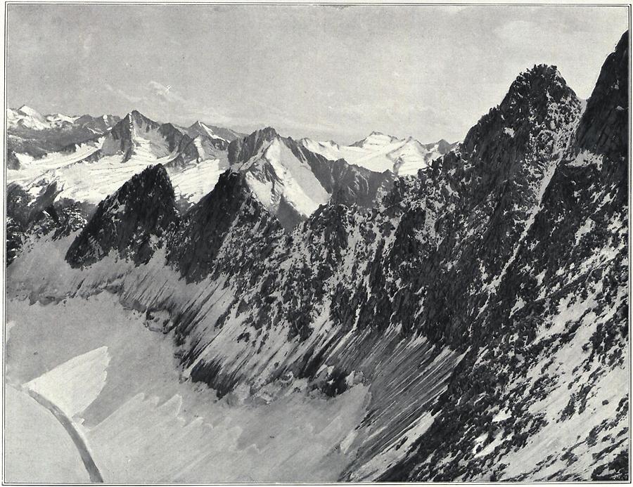 Illustration Blick vom Großglockner