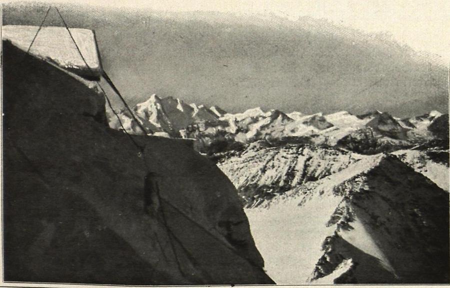 Illustration Blick vom Zittelhaus am Hohen Sonnblick gegen Großglockner