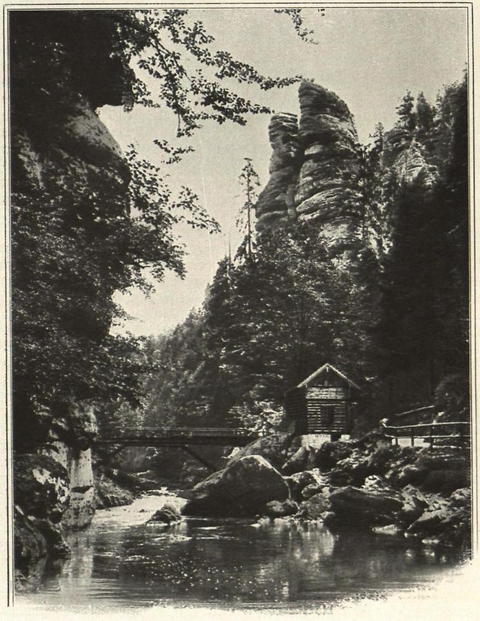 Illustration Elbsandstemgebirge: Wilde Klamm; Hintere Bootsstation