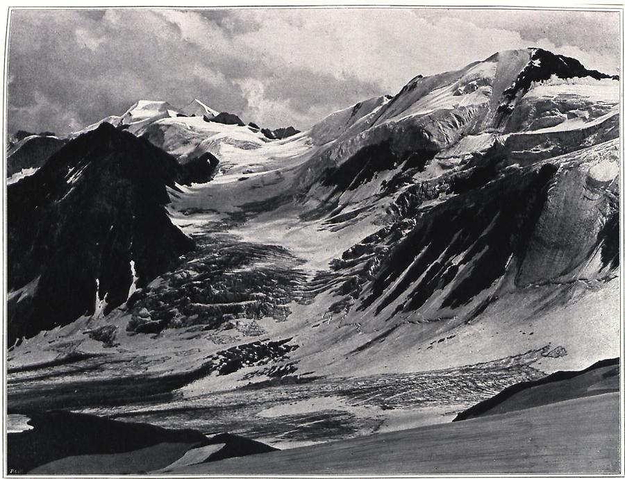 Illustration Bild vom Ölgrubenjoch auf die Wildspitze