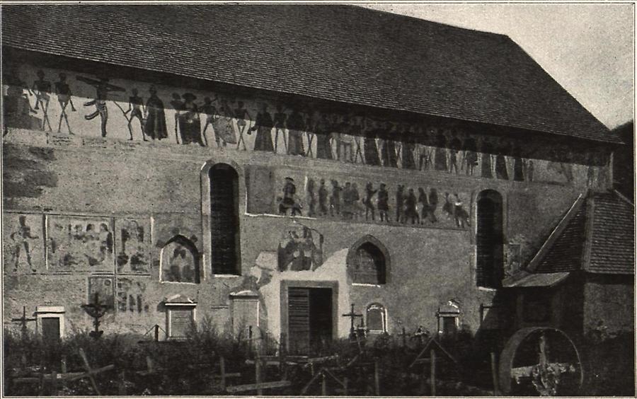 Illustration Totentanz an der Kirche in Pinzolo