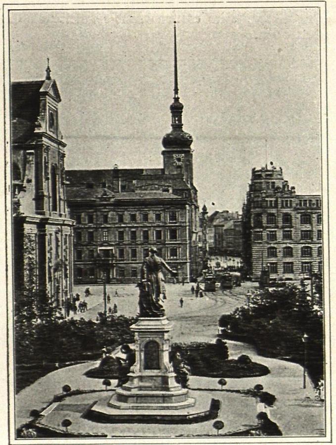 Illustration Brünn: Lazanskyplatz mit Kaiser Josef-Denkmal und Blick auf die Jakobskirche