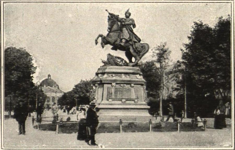 Illustration Lemberg: Sobieski-Denkmal auf den Waly Hetmanskie und Stadttheater