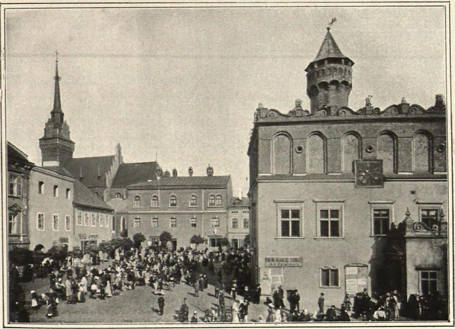 Illustration Tarnow: Ringplatz mit dem alten Rathaus