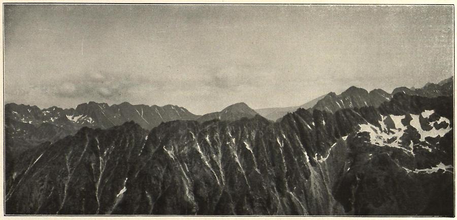 Illustration Panorama der hohen Tatra vom Kriwan