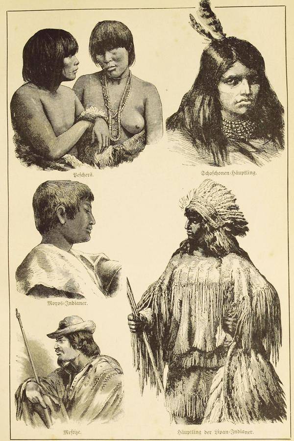Illustration Peschera, Schoschonen Häuptling, Moros Indianer, Mestize, Häuptling der Lipan Indianer