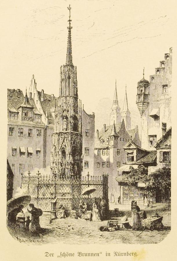Illustration Der 'schöne Brunnen' in Nürnberg
