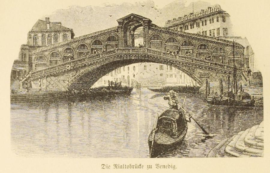 Illustration Die Rialtobrücke zu Venedig