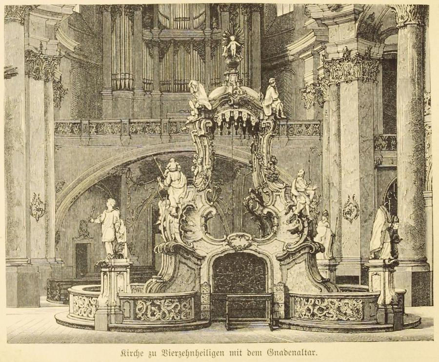 Illustration Kirche zu Vierzehnheiligen mit dem Gnadenaltar
