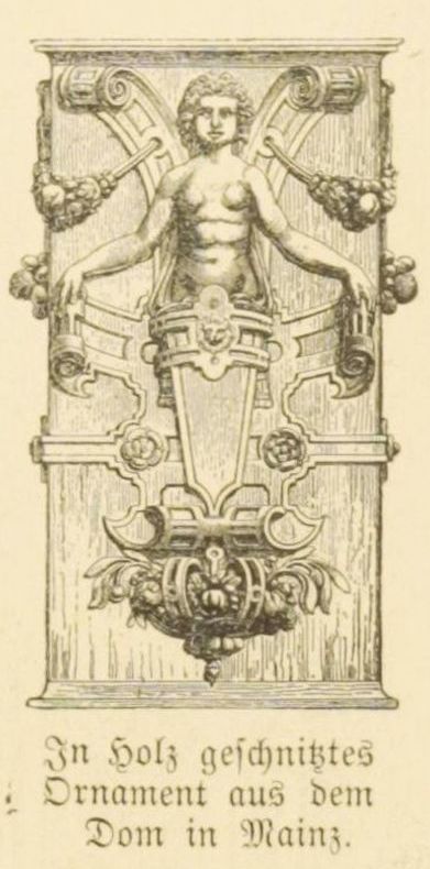 Illustration In Holz geschnitztes Ornament aus dem Dom zu Mainz II