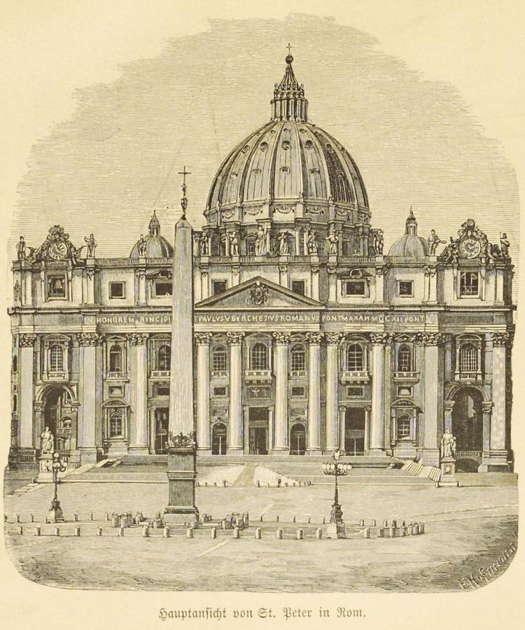 Illustration Hauptansicht von Sankt Peter in Rom