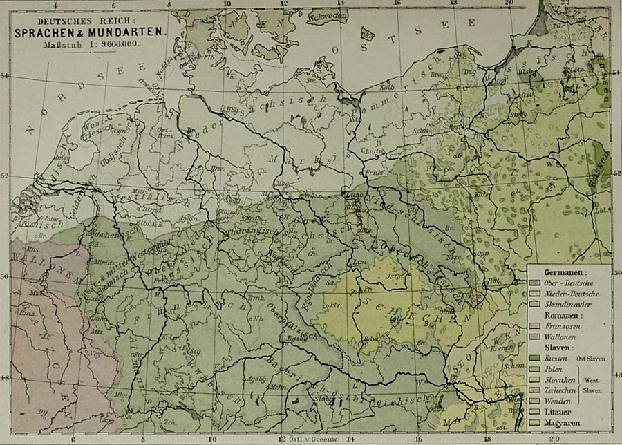 Illustration Deutsches Reich: Sprachen und Mundarten